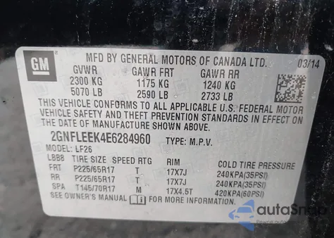 2014 Chevrolet Equinox Ls from USA, damaged, VIN 2GNFLEEK4E6284960